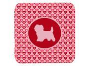 Set of 4 Cairn Terrier Valentine Hearts Foam Coasters