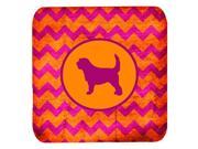 Set of 4 Otterhound Chevron Pink and Orange Foam Coasters