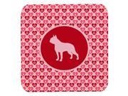 Set of 4 Boston Terrier Valentine Hearts Foam Coasters