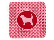 Set of 4 Otterhound Valentine Hearts Foam Coasters