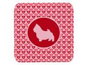 Set of 4 Norwich Terrier Valentine Hearts Foam Coasters