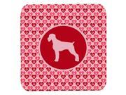 Set of 4 German Wirehaired Pointer Valentine Hearts Foam Coasters
