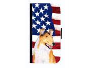 USA American Flag with Collie Smooth Cell Phonebook Cell Phone case Cover for GALAXY 4S