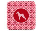 Set of 4 Airedale Valentine Hearts Foam Coasters