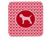 Set of 4 Border Terrier Valentine Hearts Foam Coasters