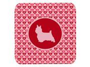 Set of 4 Silky Terrier Valentine Hearts Foam Coasters