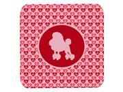Set of 4 Poodle Valentine Hearts Foam Coasters