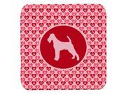 Set of 4 Irish Terrier Valentine Hearts Foam Coasters