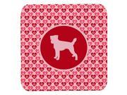 Set of 4 Jack Russell Terrier Valentine Hearts Foam Coasters