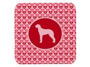 Set of 4 Scottish Deerhound Valentine Hearts Foam Coasters
