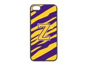 Tiger Stripe Purple Gold Letter Z Monogram Initial Cell Phone Cover IPHONE 5