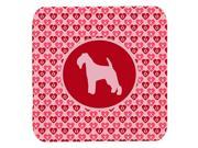 Set of 4 Welsh Terrier Valentine Hearts Foam Coasters
