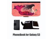 Mermaid Black Hair Mermaid Cell Phonebook Cell Phone case Cover for GALAXY S3 8338
