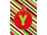 Christmas Oranment Holiday Letter Y Monogram Initial Flag Garden Size CJ1039