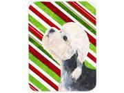 Dandie Dinmont Terrier Candy Cane Holiday Christmas Glass Cutting Board Large