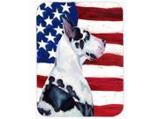 USA American Flag with Great Dane Glass Cutting Board Large