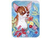 Chihuahua in flowers Glass Cutting Board Large