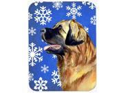 Leonberger Winter Snowflakes Holiday Glass Cutting Board Large