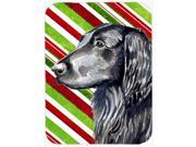 Flat Coated Retriever Candy Cane Holiday Christmas Glass Cutting Board Large
