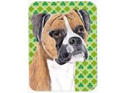 Boxer St. Patrick s Day Shamrock Portrait Glass Cutting Board Large