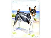 Tricolor Basenji at the beach Glass Cutting Board Large