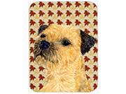 Border Terrier Fall Leaves Portrait Glass Cutting Board Large