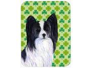 Papillon St. Patrick s Day Shamrock Portrait Glass Cutting Board Large