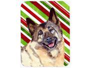 Norwegian Elkhound Candy Cane Holiday Christmas Glass Cutting Board Large