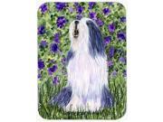 Bearded Collie Glass Cutting Board Large