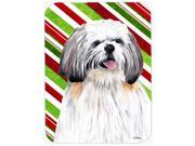 Shih Tzu Candy Cane Holiday Christmas Glass Cutting Board Large