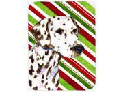 Dalmatian Candy Cane Holiday Christmas Glass Cutting Board Large