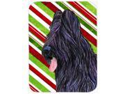 Briard Candy Cane Holiday Christmas Glass Cutting Board Large