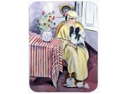 Lady with her Papillon Glass Cutting Board Large