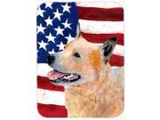 USA American Flag with Australian Cattle Dog Glass Cutting Board Large