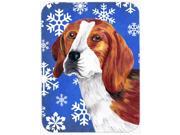 Beagle Winter Snowflakes Holiday Glass Cutting Board Large