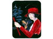 Lady driving with her Rottweiler Glass Cutting Board Large