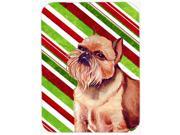 Brussels Griffon Candy Cane Holiday Christmas Glass Cutting Board Large