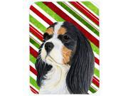 Cavalier Spaniel Candy Cane Holiday Christmas Glass Cutting Board Large