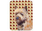 Cairn Terrier Fall Leaves Portrait Glass Cutting Board Large