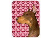 Doberman Hearts Love and Valentine s Day Portrait Glass Cutting Board Large