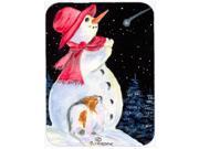 Snowman with Papillon Glass Cutting Board Large