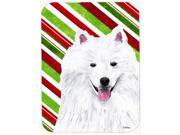 American Eskimo Candy Cane Holiday Christmas Glass Cutting Board Large