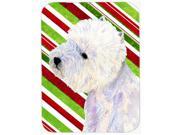 Westie Candy Cane Holiday Christmas Glass Cutting Board Large