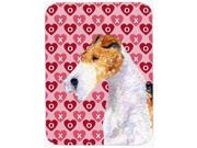 Fox Terrier Hearts Love and Valentine s Day Portrait Glass Cutting Board Large