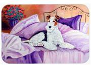 Fox Terrier Waiting on Mom Glass Cutting Board Large