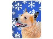 Australian Cattle Dog Winter Snowflakes Holiday Glass Cutting Board Large
