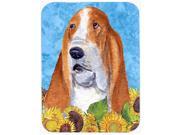 Basset Hound Glass Cutting Board Large