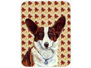 Corgi Fall Leaves Portrait Glass Cutting Board Large