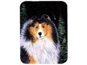 Starry Night Collie Glass Cutting Board Large