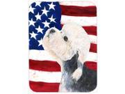 USA American Flag with Dandie Dinmont Terrier Glass Cutting Board Large